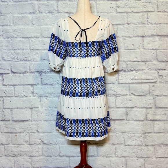 Tibi Blue & White Knee-Length Sundress - Picture 2 of 5